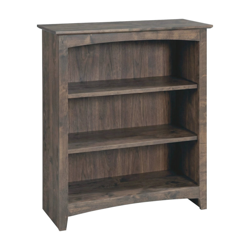 Malani 36" H Solid Wood Classic Bookcase, Driftwood, (3 Shelves) 36"H x 31.75"W x 12.875"D