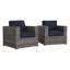 Fauteuil club en osier Sunbrella gris-117842736