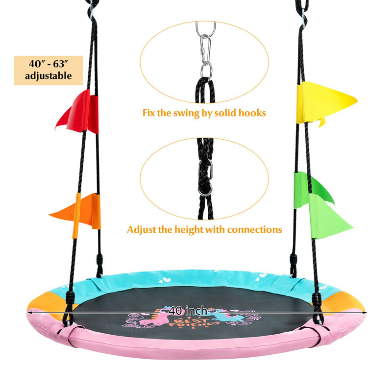 Siège de balançoire / chaîne multicolore avec chaînes Gymax