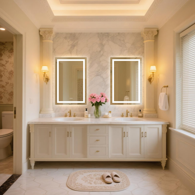 20''X28'' Led Bathroom Mirror With Anti-Fog & Shatterproof Glass - Front/Backlit Vanity Mirror With Memory Function, Human Motion Sensor, Ul-Listed Led Driver - Wall Mount Lighted Mirror