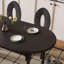 Table à manger ovale en bois massif antique.-1221647435