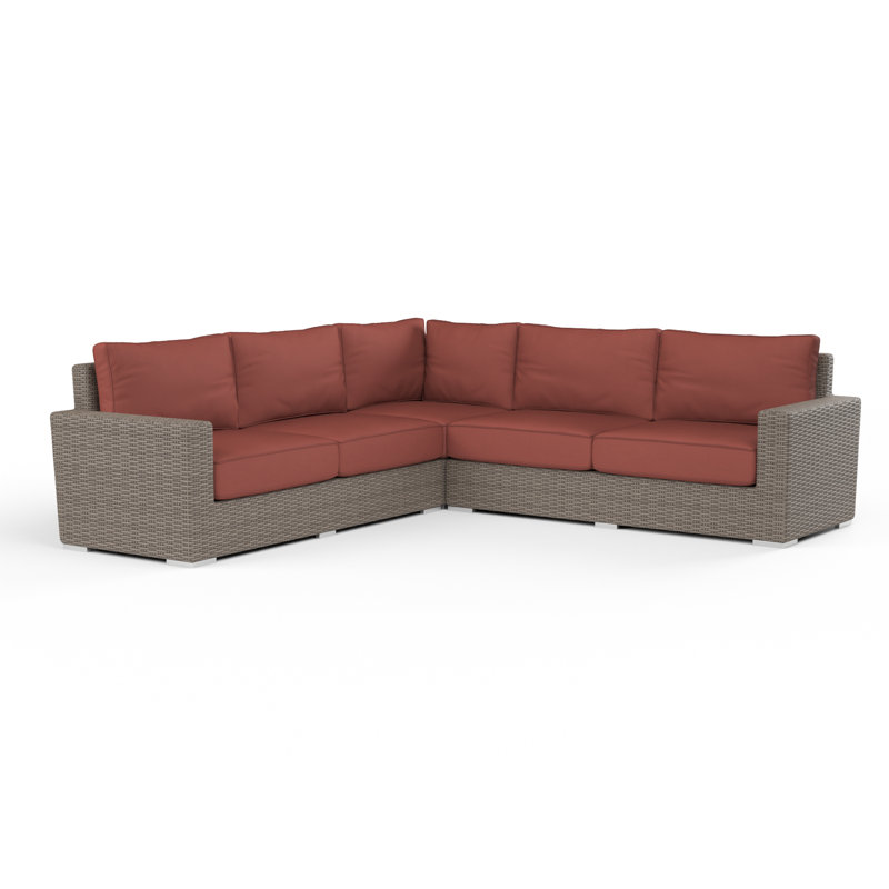 Coronado 106.50'' Wide L-Shaped Patio Sectional with Sunbrella® Cushions, Canvas Henna Sunbrella® Canvas