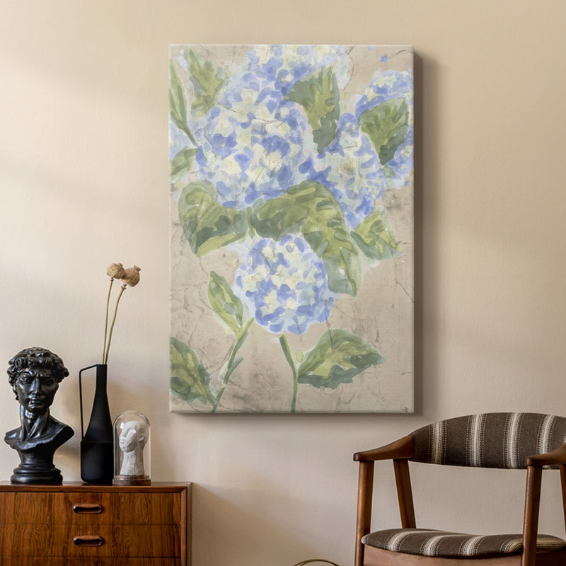 Rétro hydrangée rétro II - galerie Cavas sur mesure, H 18 po x l 12 po
