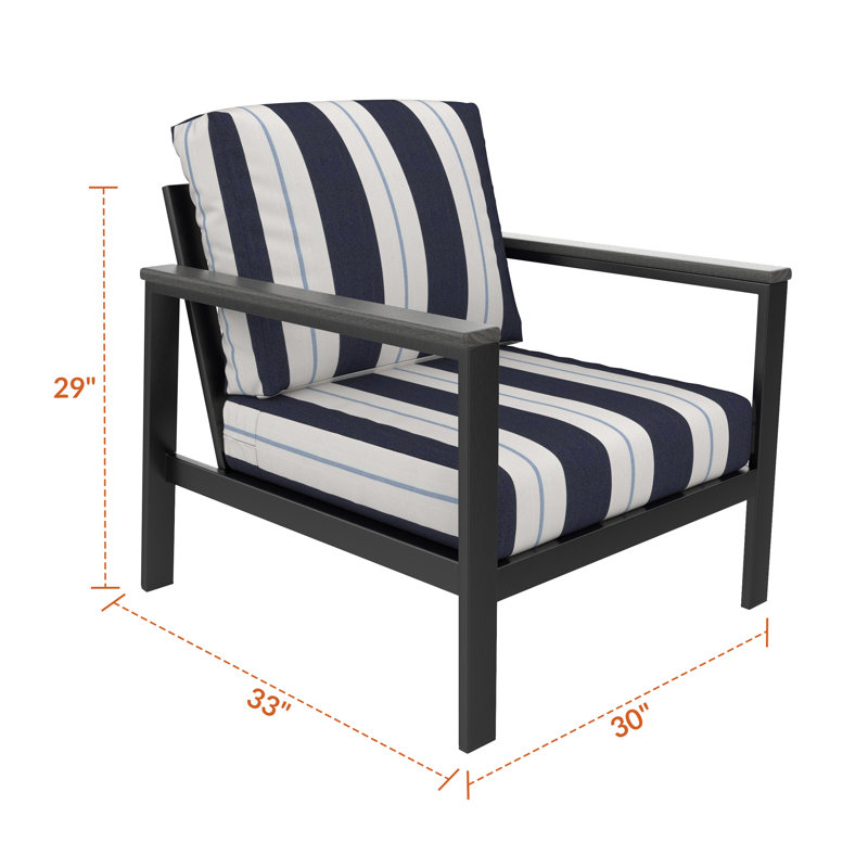 Chaise longue d'extérieur avec coussins Sunbrella® Townsend, Gris