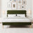 Velvet Henley Upholstered Scalloped Bed, King Size Bed Frame with Headboard-1405303939-1405303937