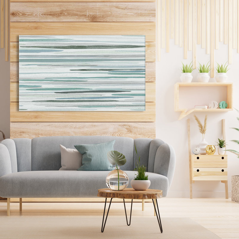 «Wind and Water I» par Susan Jill - Peinture, L 30 po x H 18 po, Toile tendue