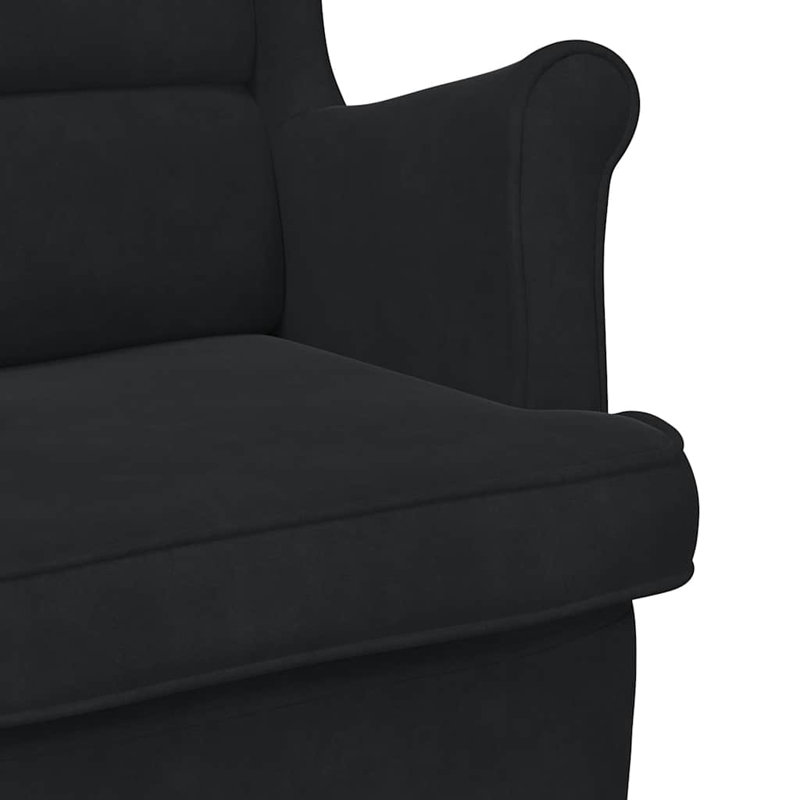 Fauteuil Latitude Run® en velours noir, Polyester noir