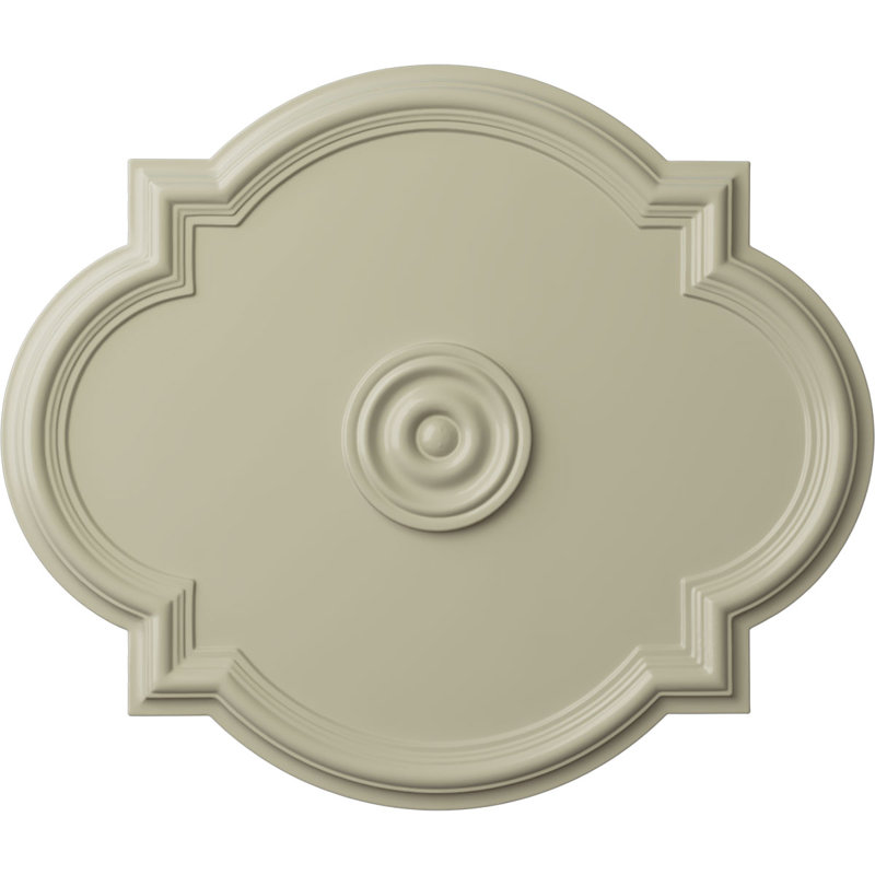 Médaillon de plafond valse l 24 po x H 20 1/2 po x P 1 1/8 po (convient aux auvents jusqu'à 5 1/4 po), Jaune clair