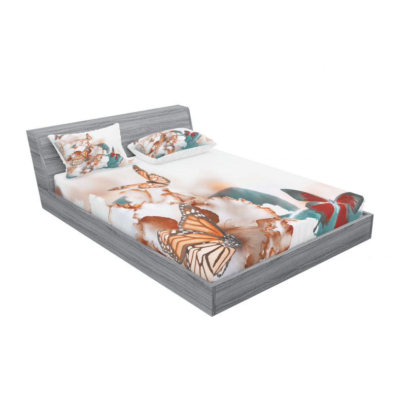 Ensemble de draps à papillons, Ensemble de drap pour grand lit avec drap-housse