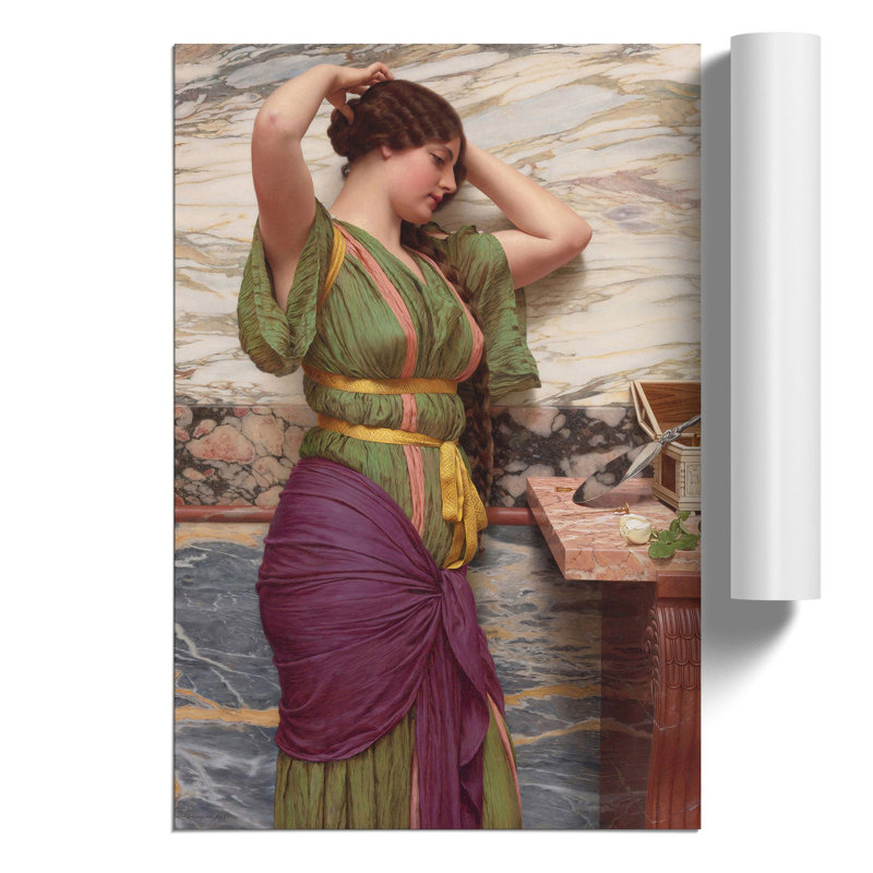 A Fair Reflection by John William Godward - No Frame Print, 30cm H x 21cm W x 0.1cm D