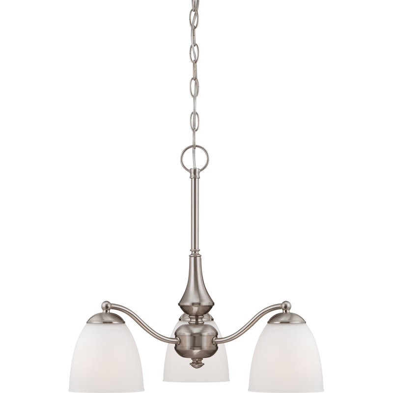 Minidoka 3 - Light Dimmable Classic / Traditional Chandelier, Brushed Nickel, A19