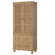 2-Door 2-Drawer Tall Locker With Faux Rattan And Faux Solid Wood Surface, 64.4"H X 28.54"W X 15"D