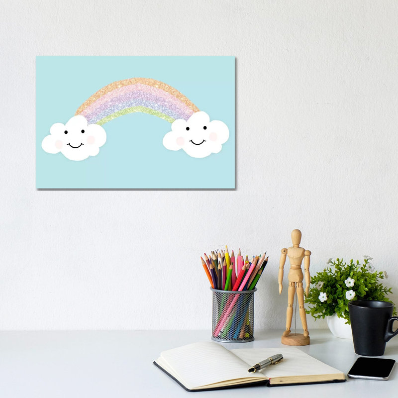 Happy Clouds by Anna Quach - Wrapped Canvas Painting, 20.32cm H x 30.48cm W x 1.91cm D