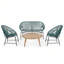 Ensemble de conversation en rotin avec cadre en fer et table en bois d'acacia, 4 pièces-1035129326