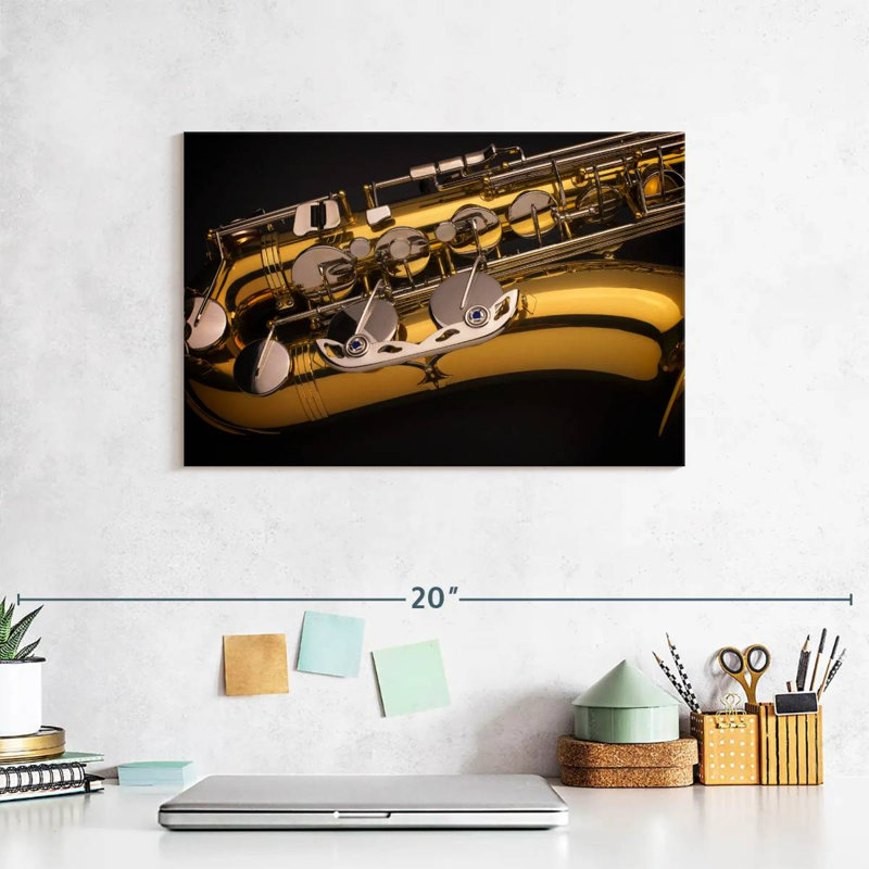 Abarca Shiny Golden Saxophone, 8" H x 12" W