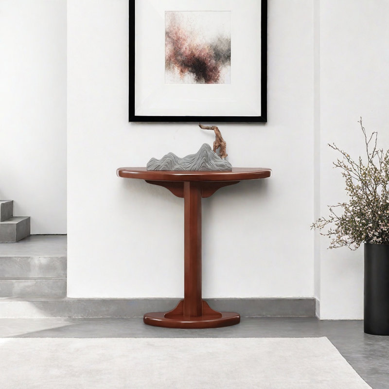 All Solid Wood Narrow Console Table, 31.5" H x 31.5" W x 9.84" D, Brown