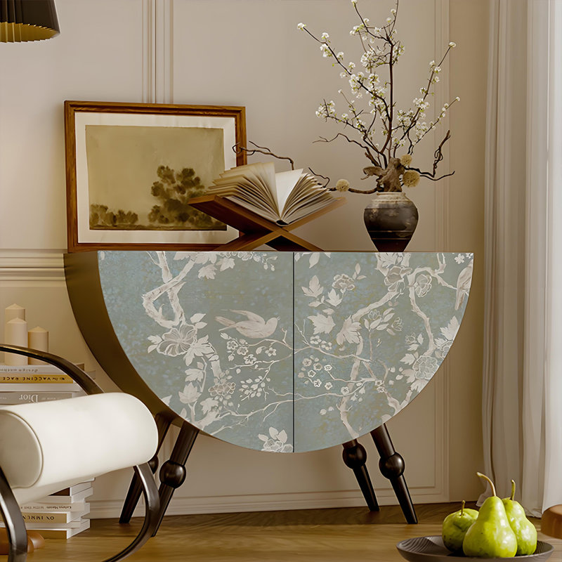 Armoire de rangement demi-lune pour petits espaces, Noir
