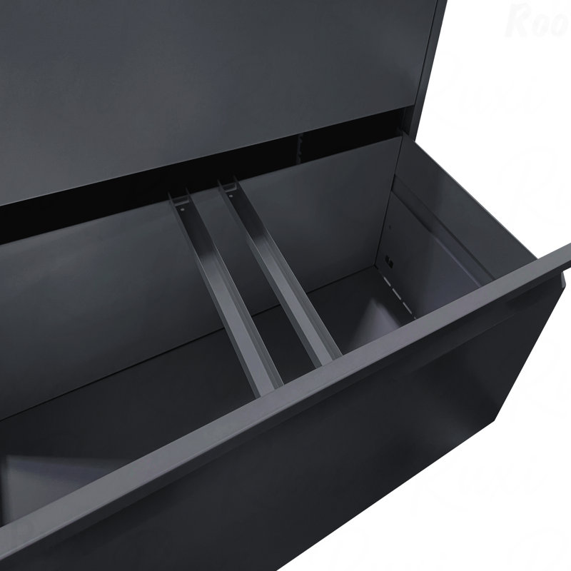 4-Drawer Lockable Tall Heavy-Duty Metal Filing Cabinet, Quiet Full-Extension Slides Space-Saving Wide Storage For Letter Legal A4 F4 Home Office