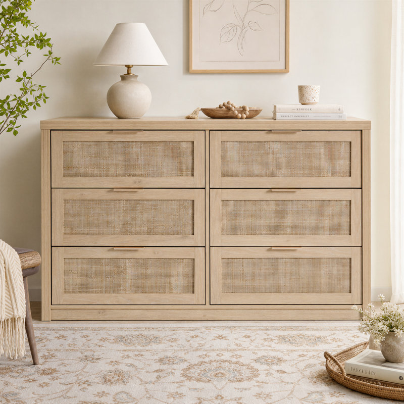 134cm W 6 - Drawer Chest of Drawers, Light Natural Oak