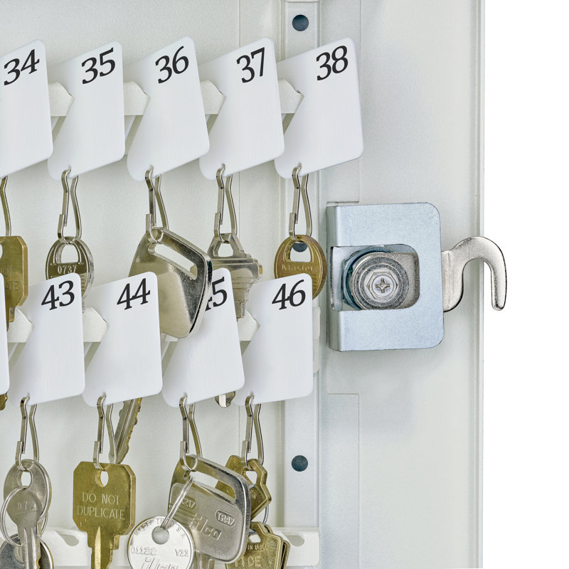 Key Boss Security Cabinet Drop Box with Lock, White