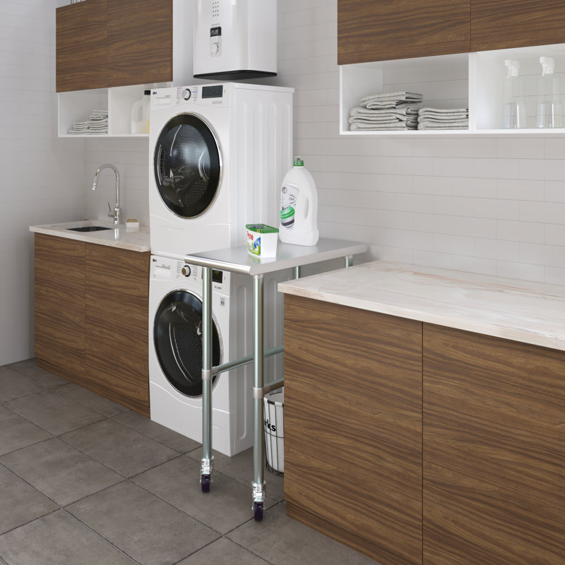Table de travail en acier inoxydable, H 38 po x L 15 po x l 30 po