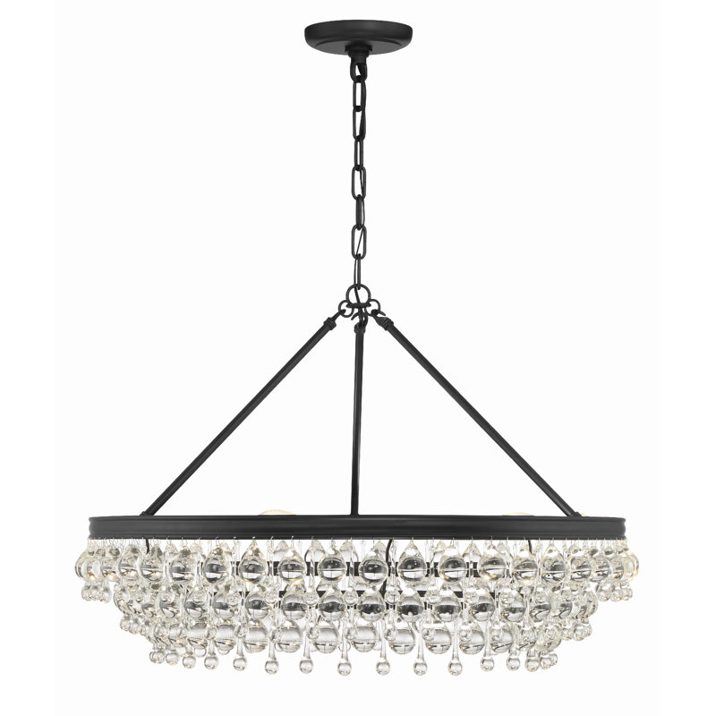 Eulah 6 - Light Dimmable Tiered Chandelier, Matte Black,  20" H x 30" W x 30" D