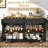 63" Movable Kitchen Island with Drop Leaf and Power Outlet, Rolling Kitchen Cart with Rubber wood Countertop, Island Table on Wheels for Kitchen w/2 Drawers, Spice Rack, Towel Bar, Adjustable Shelves-150418667-103886834