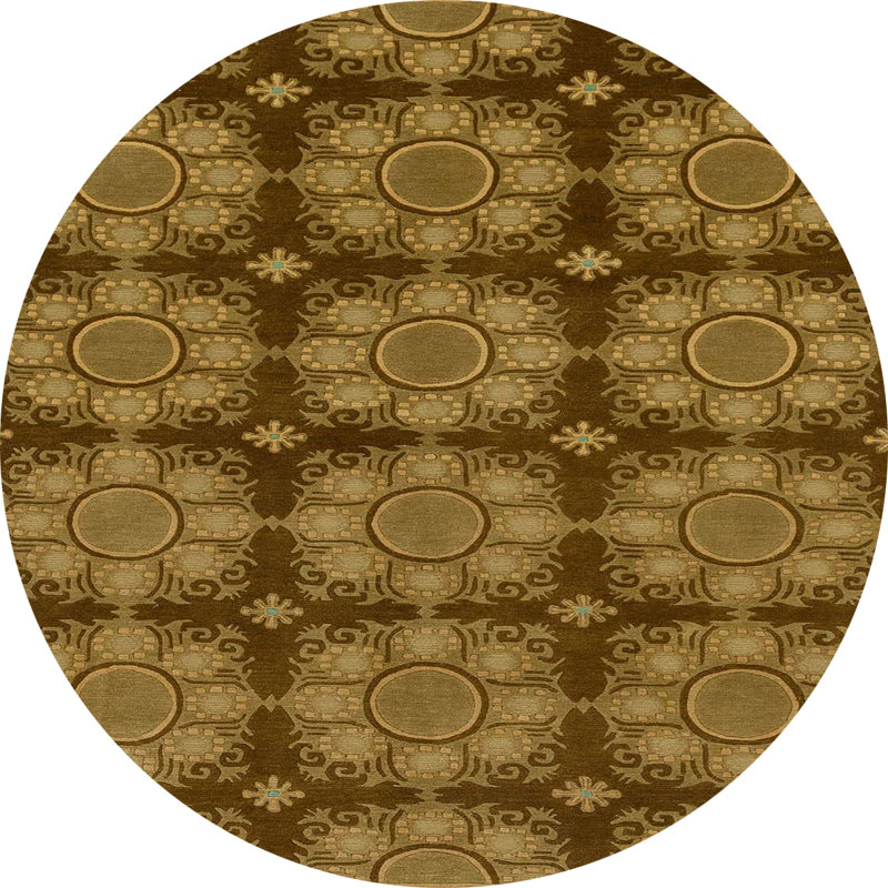 Tapis décoratif multicolore à motif abstrait, Rond 5 pi