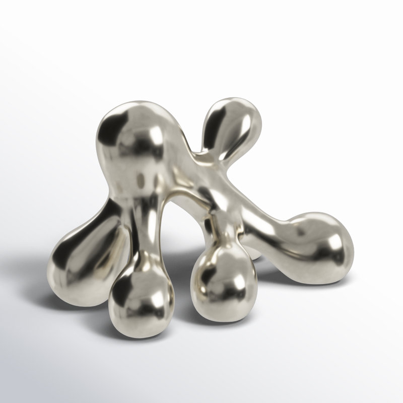 Silver Porcelain Abstract Decorative Sculpture