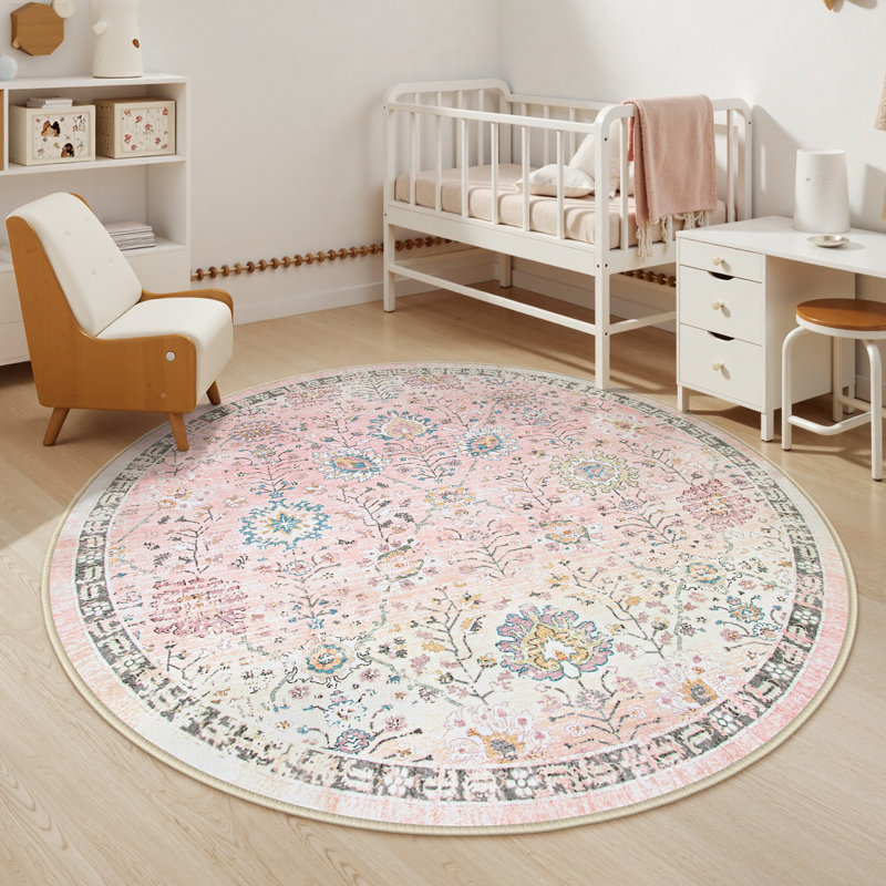  Tapis lavable Boho, Rond 6 pi