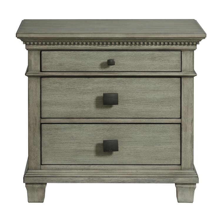 Asya 3 - Drawer Nightstand in Grey