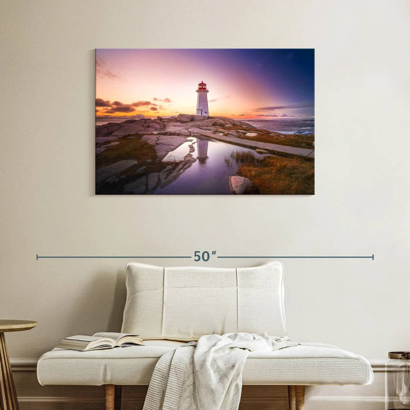Peggys point lighthouse sunset Aletra, H 26 po x l 39 po