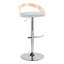 Ensemble de tabourets de bar pivotant à hauteur réglable avec base en métal chromé et repose-pieds arrondi-286661234