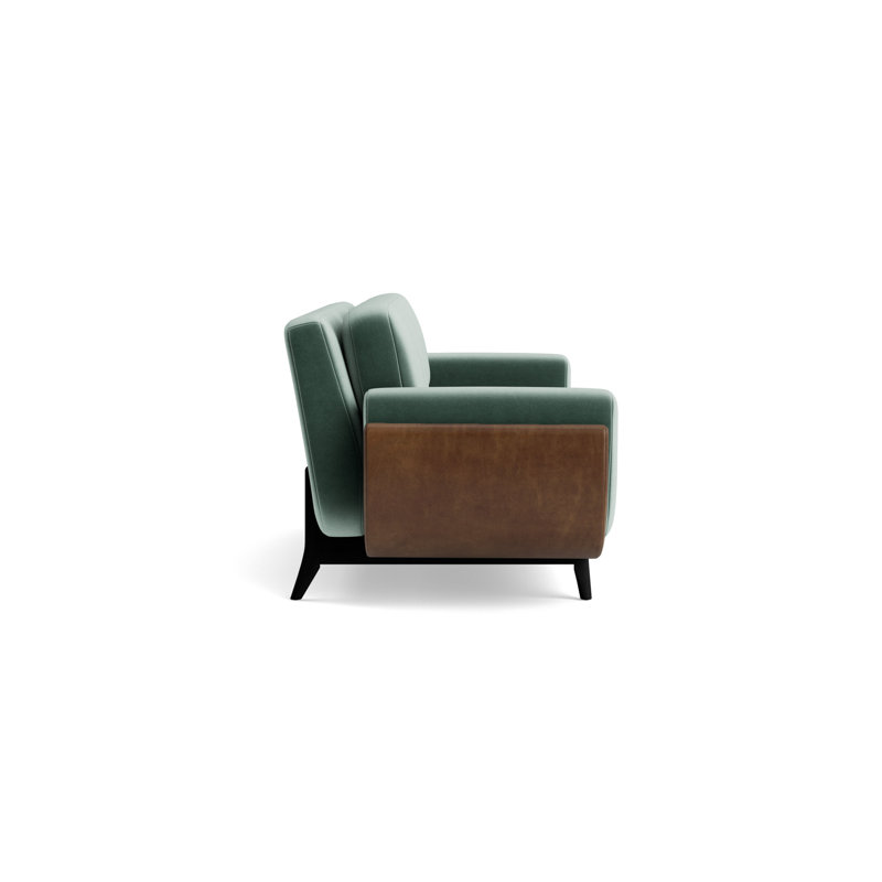 Regatta 100 Sofa, Performance Velvet - Jade/Bedford - Tobacco, Black
