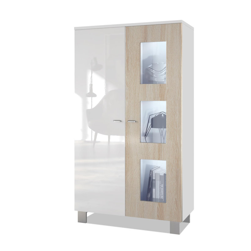Mccombs Curio Cabinet, With, Sawn Oak/White