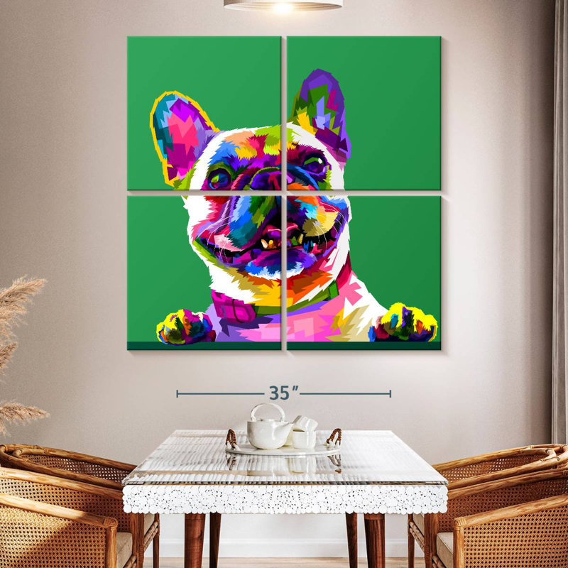 Brampt Abstract Bulldog, 38" H x 38" W
