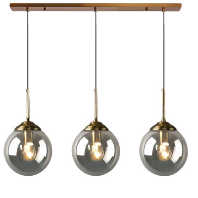 Alaiah 3 - Light Kitchen Island Globe Pendant with Rope Accents