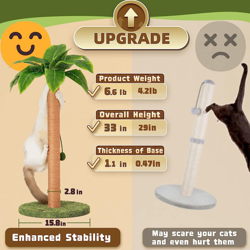 Denasia Scratching Post, 33" H x 15.40" W x 15.40" D