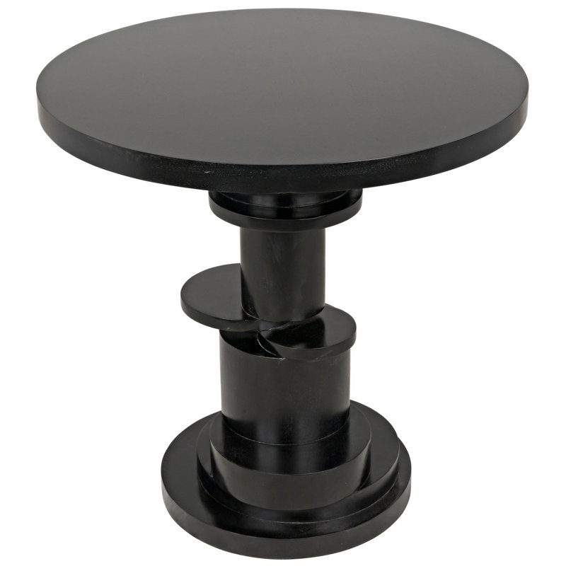 Hugo Solid Wood End Table, Hand Rubbed Black