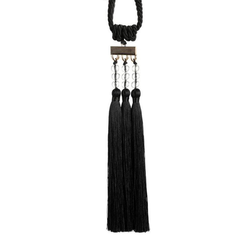 Louissaint Fabric 30cm Curtain Tieback, Black