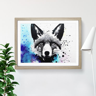 Fox Splatter Abstract - Single Picture Frame Painting
