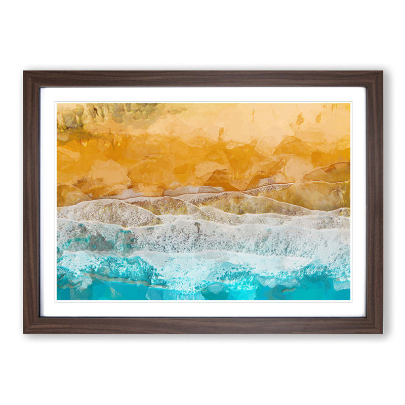 Beach in the Canary Islands Spain in Abstract - Picture Frame Photograph Print, 27cm H x 36cm W x 2cm D, Walnut Framed