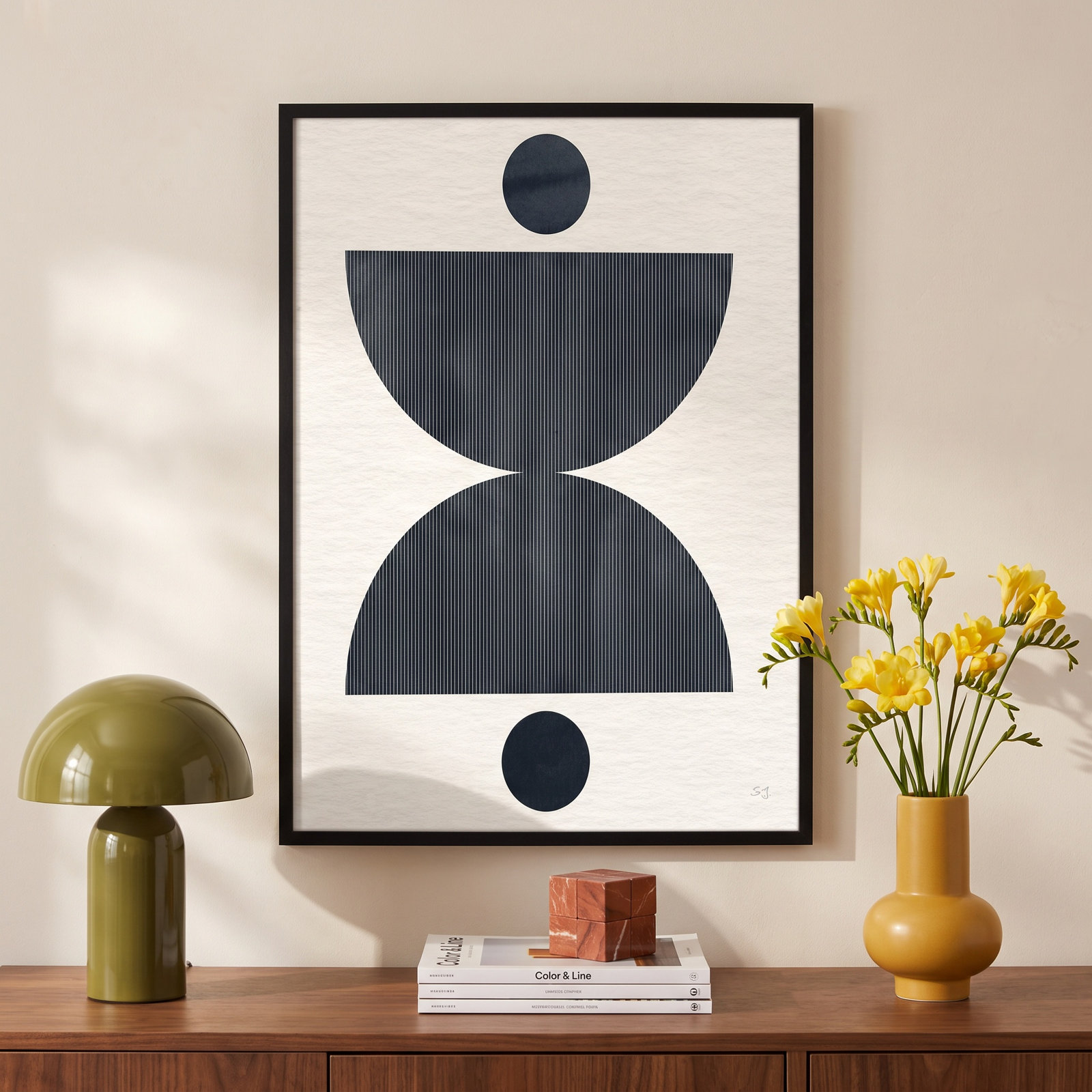Eclipse II Print by Susan Jill, 35.5" H x 25.5" W x 0.75" D, Satin Black Framed