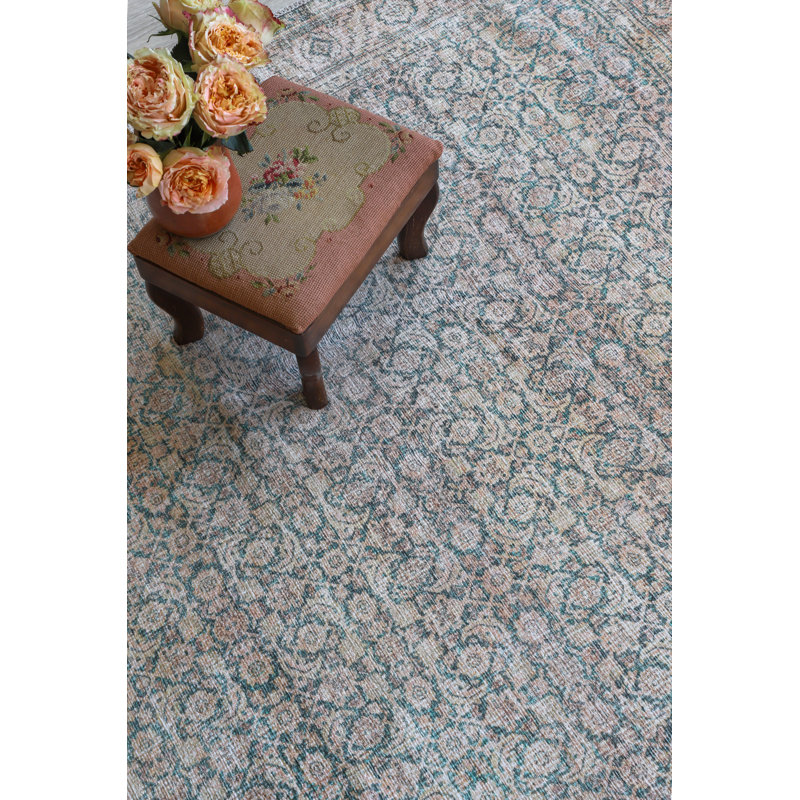 Jenni Yolo Home x Livabliss Sylvia Washable Area Rug, Slate Blue/Taupe/Ivory, Rectangle 7'10" x 10'