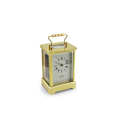Traditional Analogue Mechanical Tabletop Clock in Gold