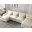 Canapé en chenille 4 places avec 2 repose-pieds et coussins lombaires en chenille - Flexibles, confort familial-922559200
