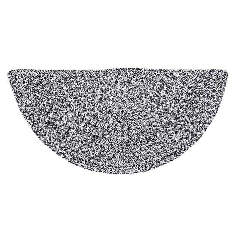 Tapis noir et blanc tressé Ociuso, Demi-cercle 1 pi 8 po x 3 pi 4 po