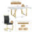 9-Piece Modern Glam Rectangular High-Gloss Dining Set with Faux Leather Cantilever Chairs-1160128542-1160128528