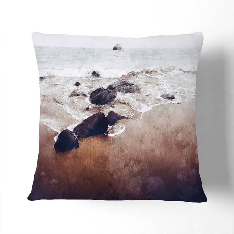 Square Throw Cushion, 40cm H x 40cm W x 15cm D, White