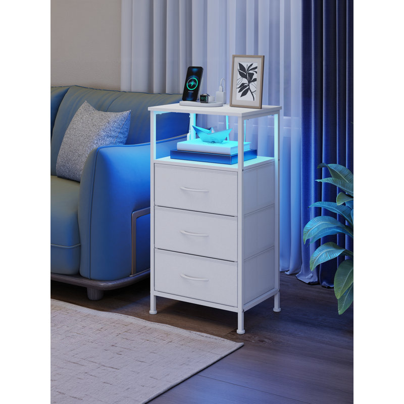30cm W Steel Bedside Table